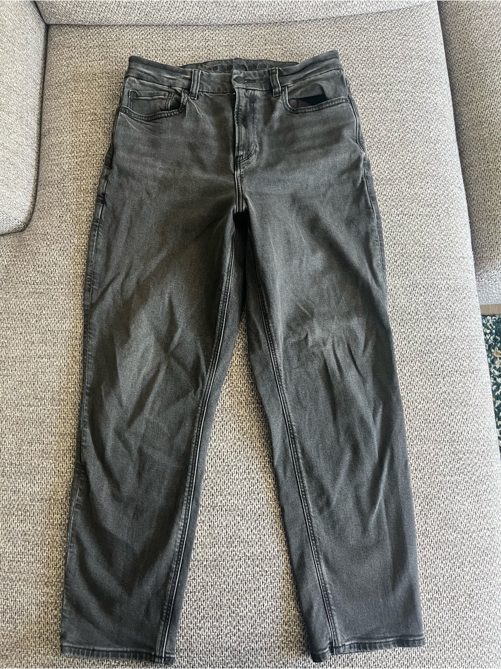American Eagle Outfitters Curvy Mom Gray Jeans, 10 Short